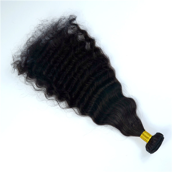 Natural black color Deep curl hair extensions LJ155
